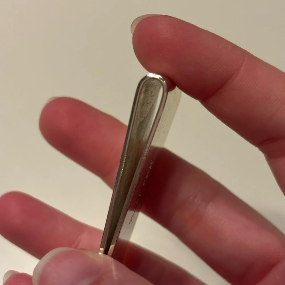 Kate Spade Silver Assymetrical Business Card Clip, NWT, slight ware